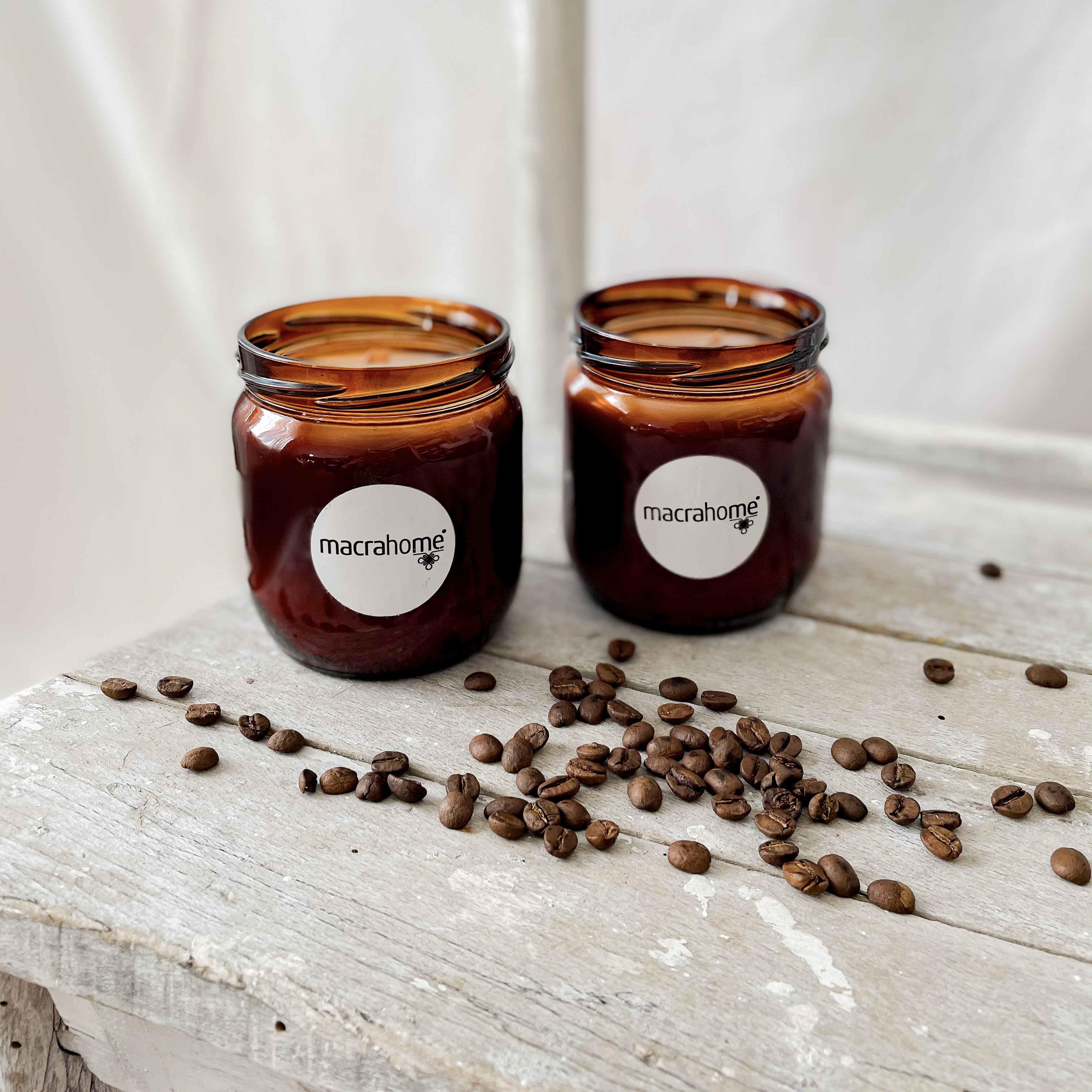 Kahve Esanslı El Yapımı Soya Mumu(Büyük Boy)